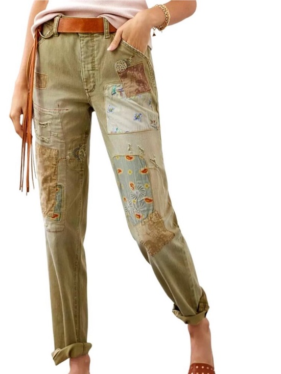 Anthropologie Pants - Anthropologie Pilcro The Wanderer Barrel Embroidered Patchwork Pants Size: 25
